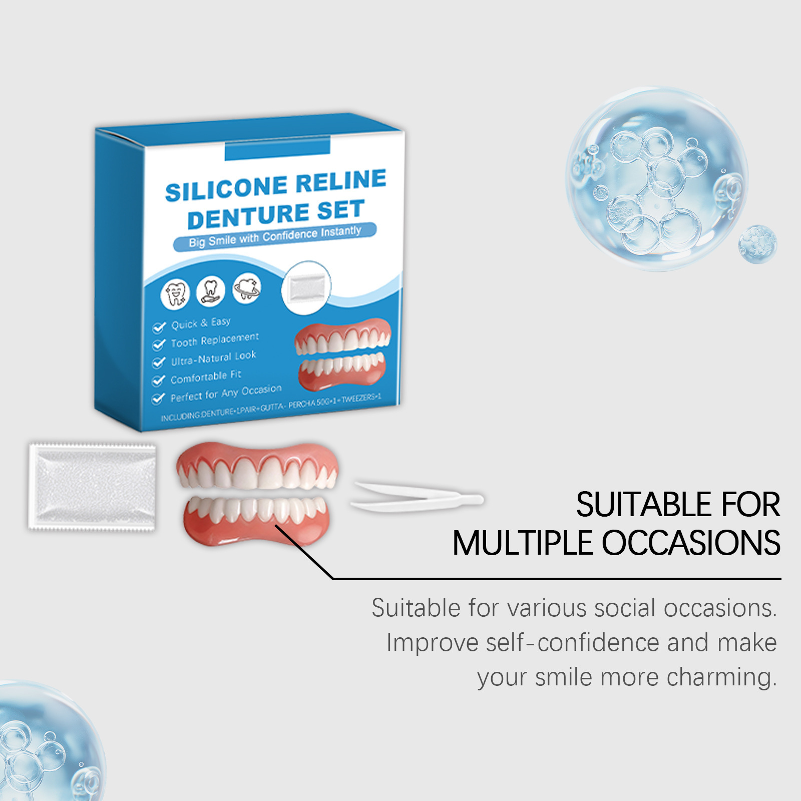 Denture Full Set Over Gums Kit - Full Cover Adhesive avis et prix