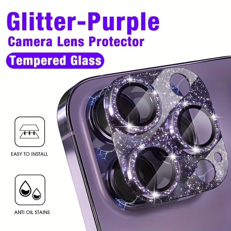 1 Pcs Glitter-Purple Camera Le - Tempered Glass Screen 9H avis et prix