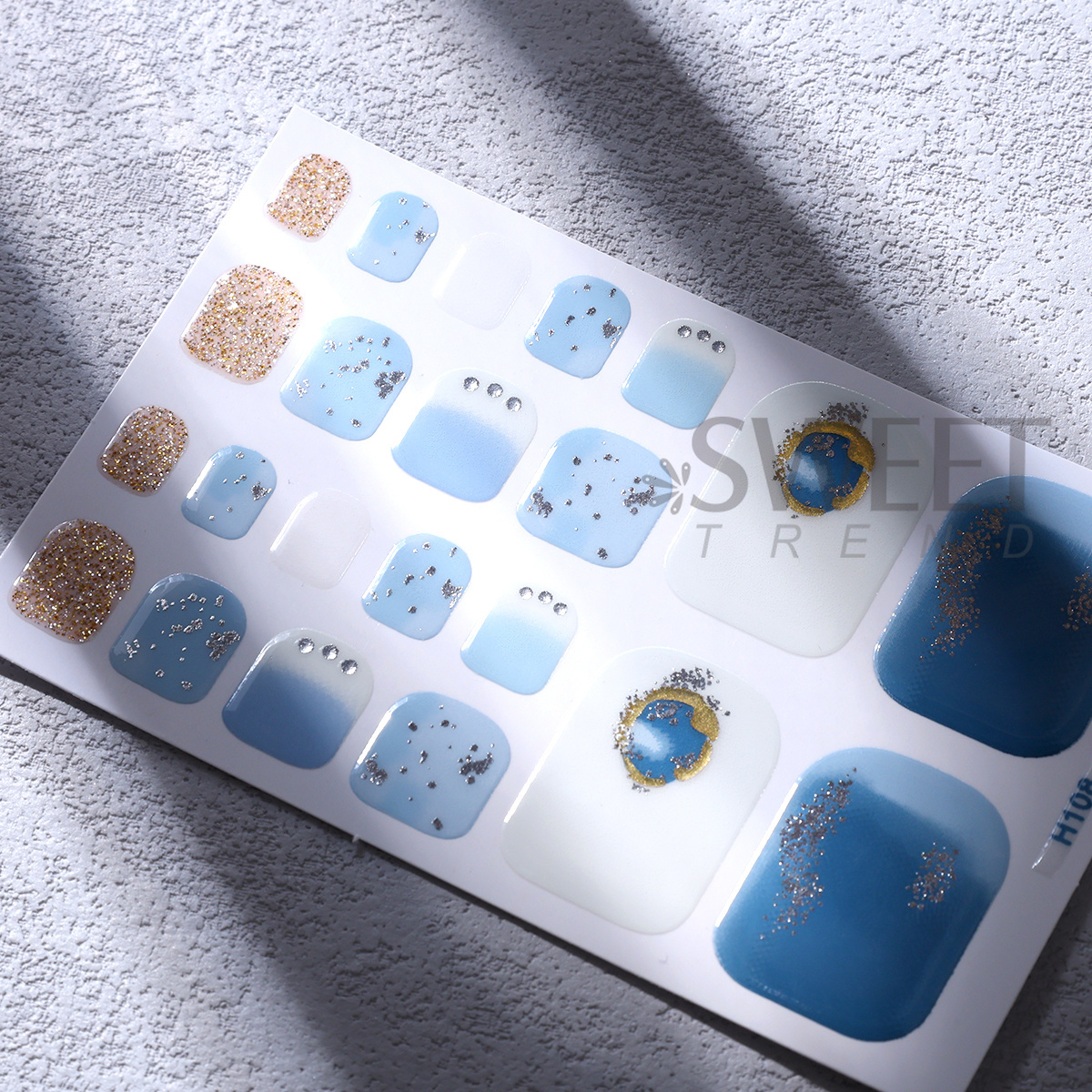 5pcs Elegant Rhinestone Design - Full Cover Adhesive avis et prix