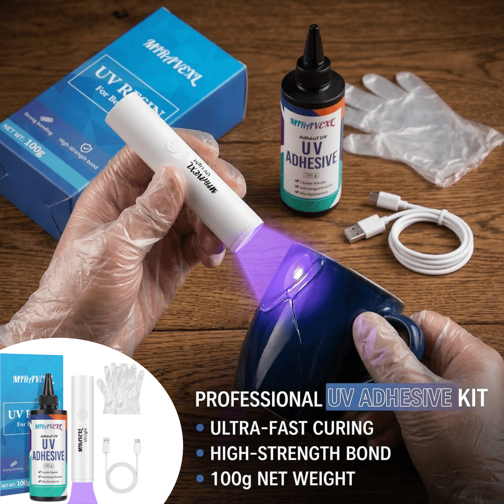 Upgraded UV Resin Kit with USB - Liquid Uv Glue Kit avis et prix