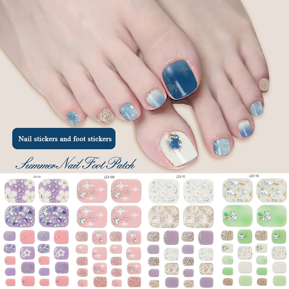 22tips/Sheet Toe Nail Stickers - Full Cover Adhesive avis et prix
