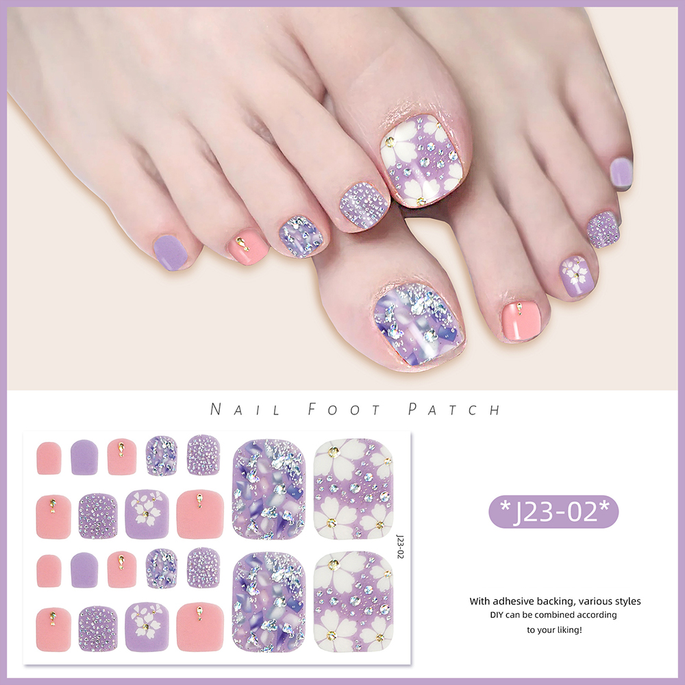 22tips/Sheet Toe Nail Stickers - Full Cover Adhesive avis et prix