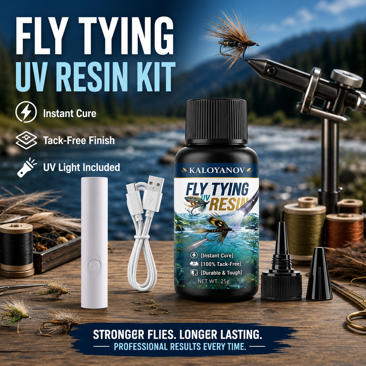 UV Resin Fly Tying Kit with US - Liquid Uv Glue Kit avis et prix