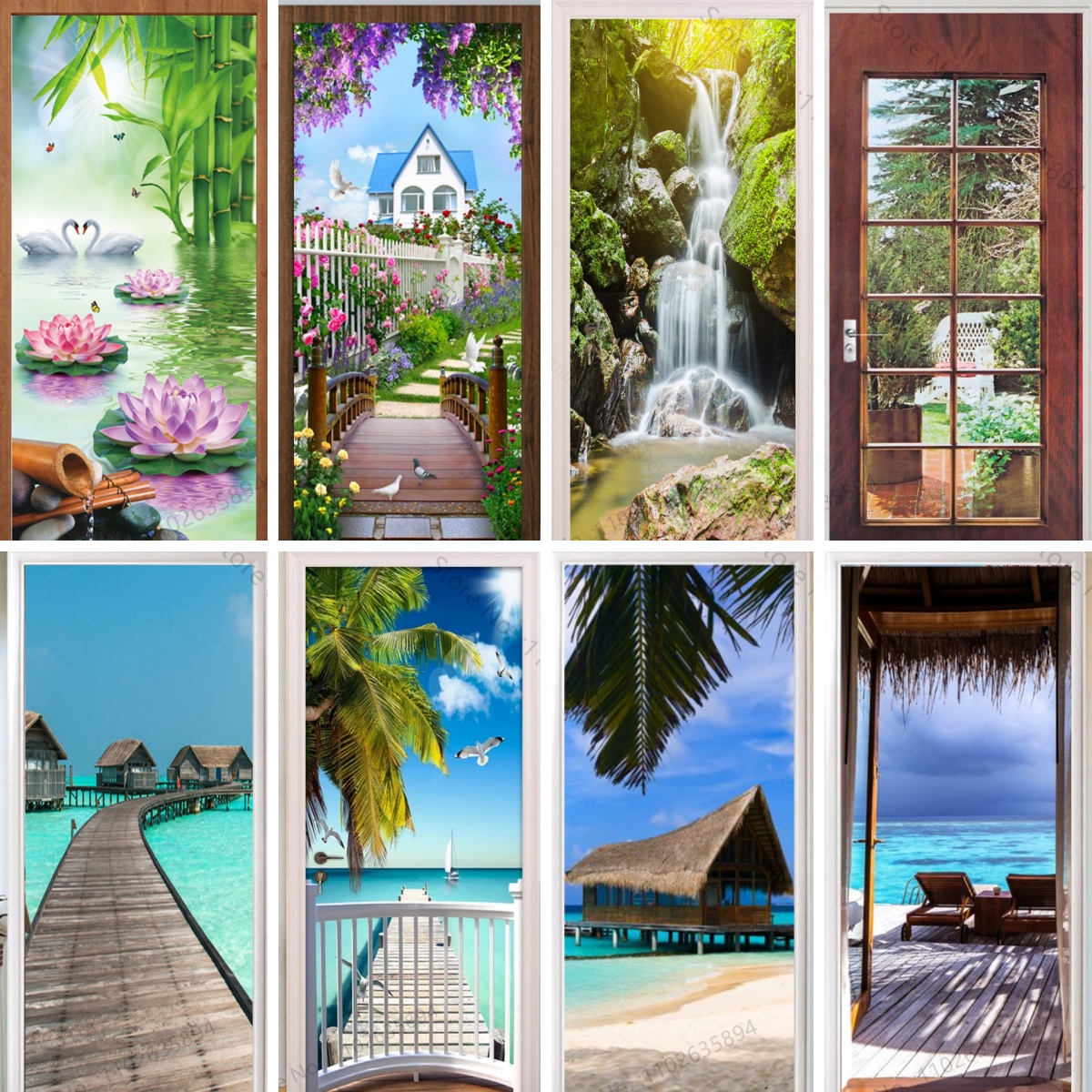 Natural Scenery Beach Waterfal - Full Cover Adhesive avis et prix