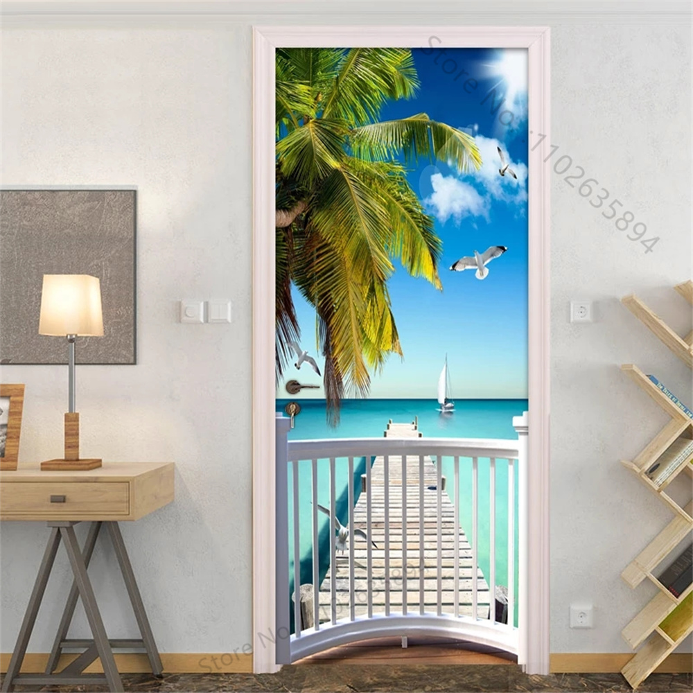 Natural Scenery Beach Waterfal - Full Cover Adhesive avis et prix