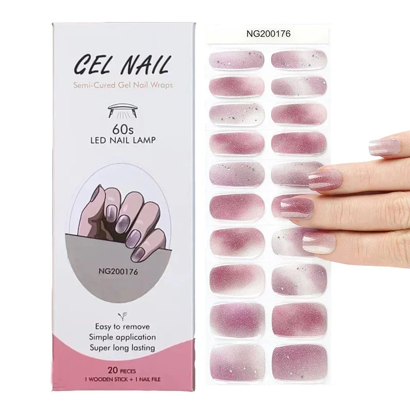 Semi-Cured Gel Nail Strips Pat - Full Cover Adhesive avis et prix
